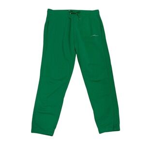 FRAME Logo Drawstring Waist Sweatpants Mens Large Pockets Heavyweight Pop Green